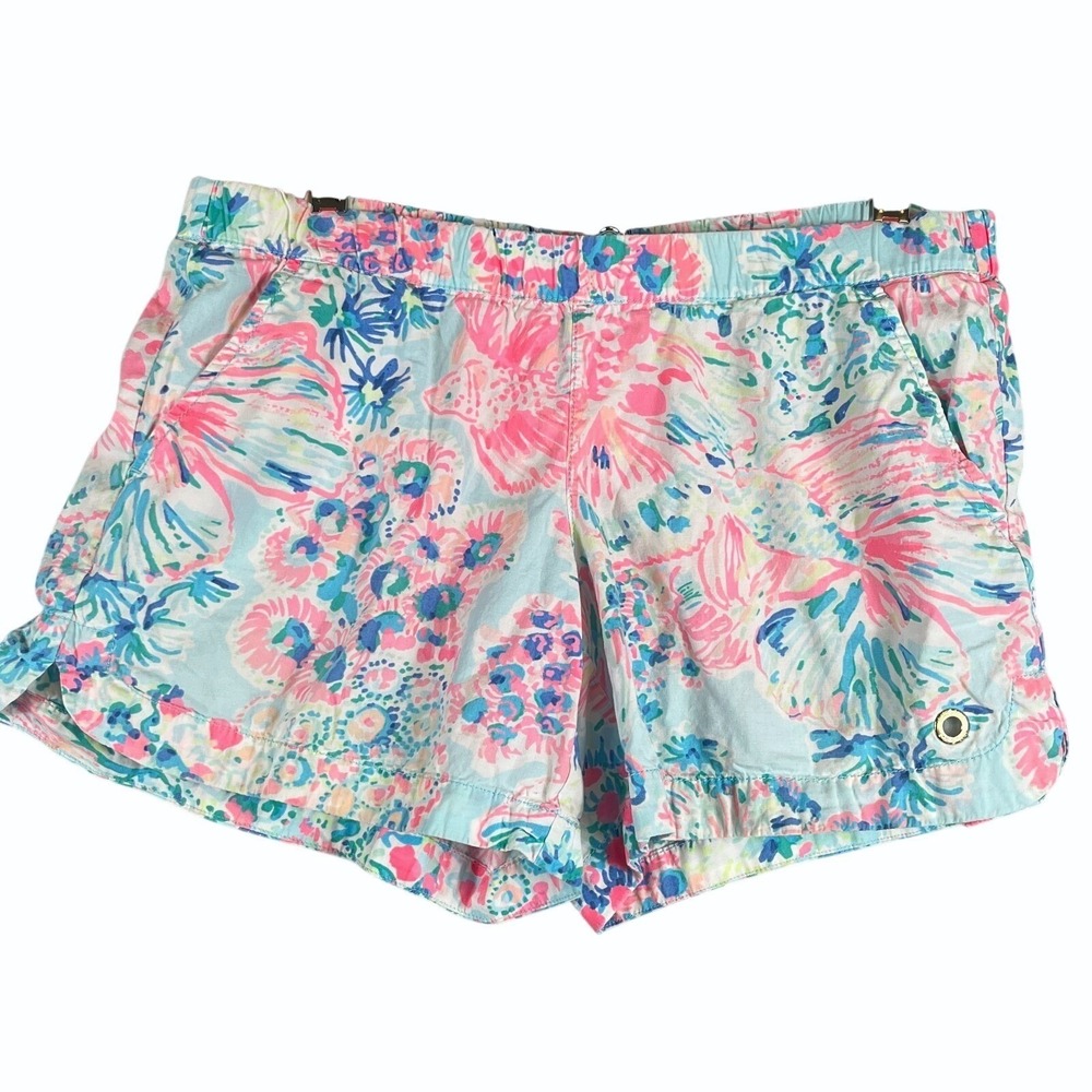 Lilly Pulitzer Womens S Ocean View Board Shorts Gypsa Blue Coastal Beachy Vibe